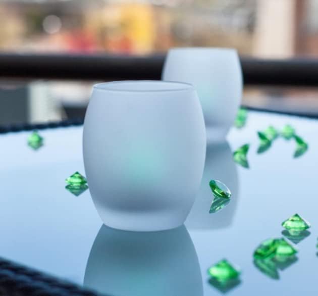 Frosted Hurricane Candle Holders