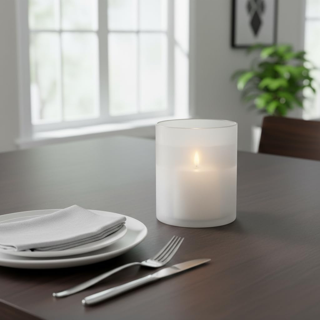 Frosted Base Glass Hurricane Holders
