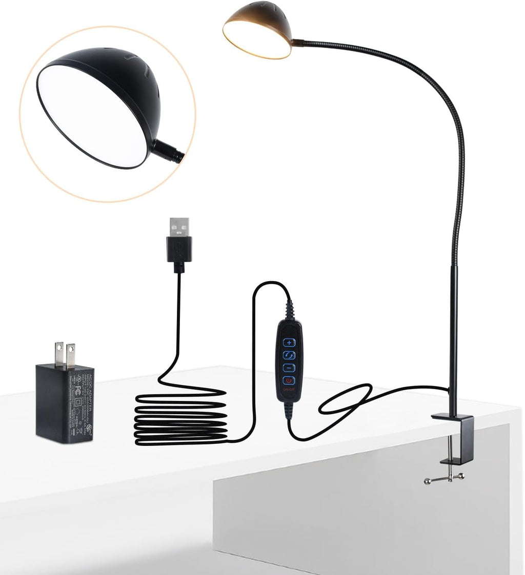 10W 31 Inch Flexible Gooseneck Clamp Desk Lamp