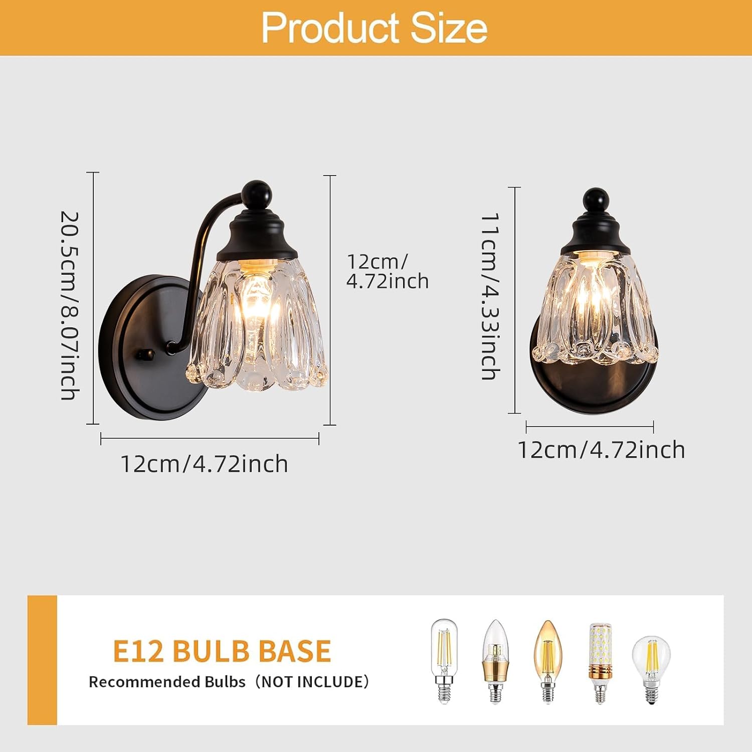 Black Glass Wall Sconces