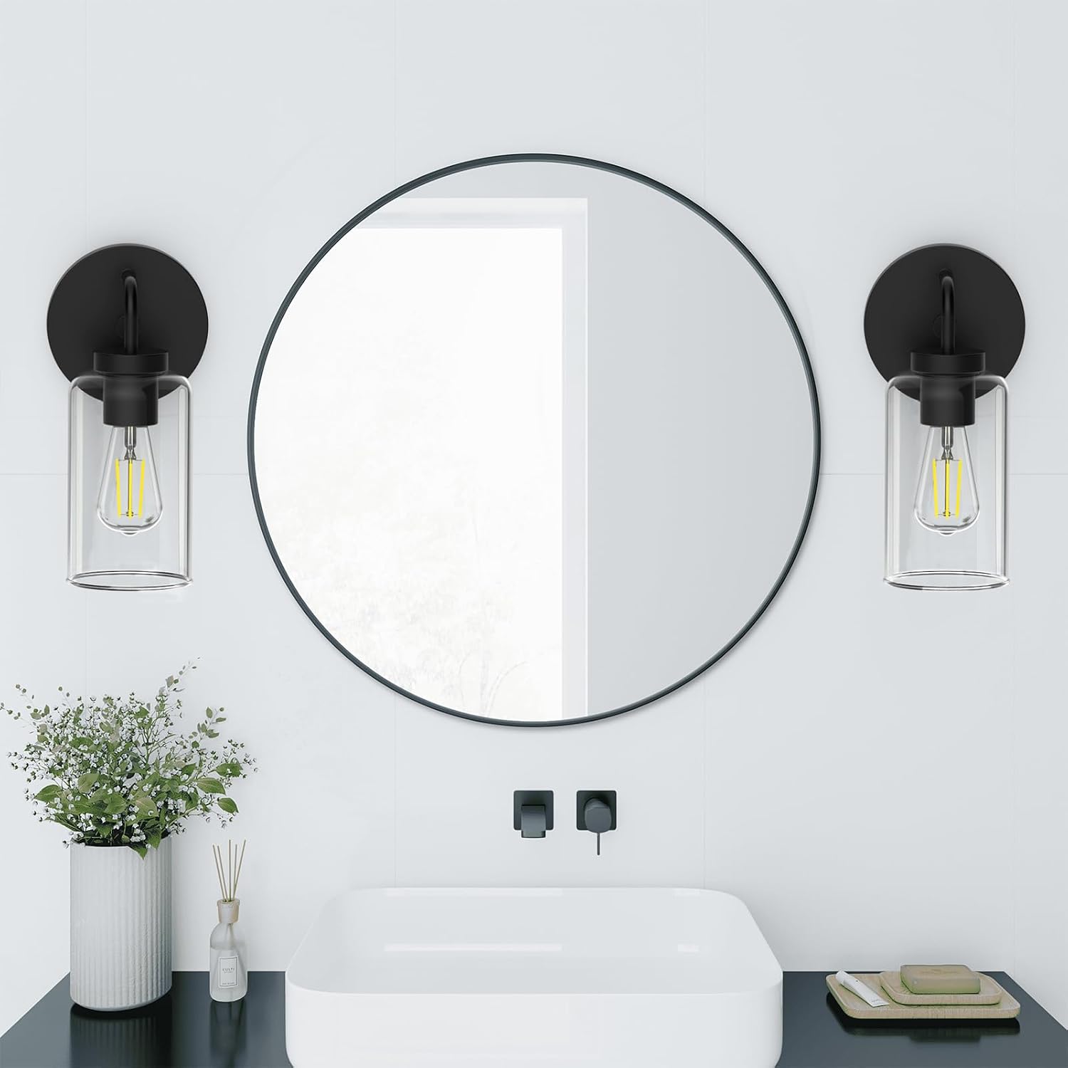 Black Glass Wall Sconces