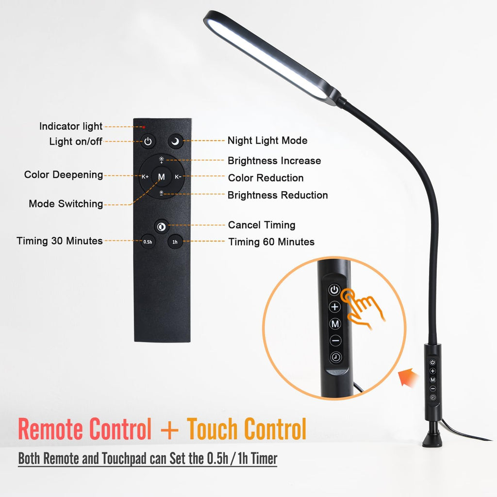 18W High CRI Remote Control Clamp Task Lamp