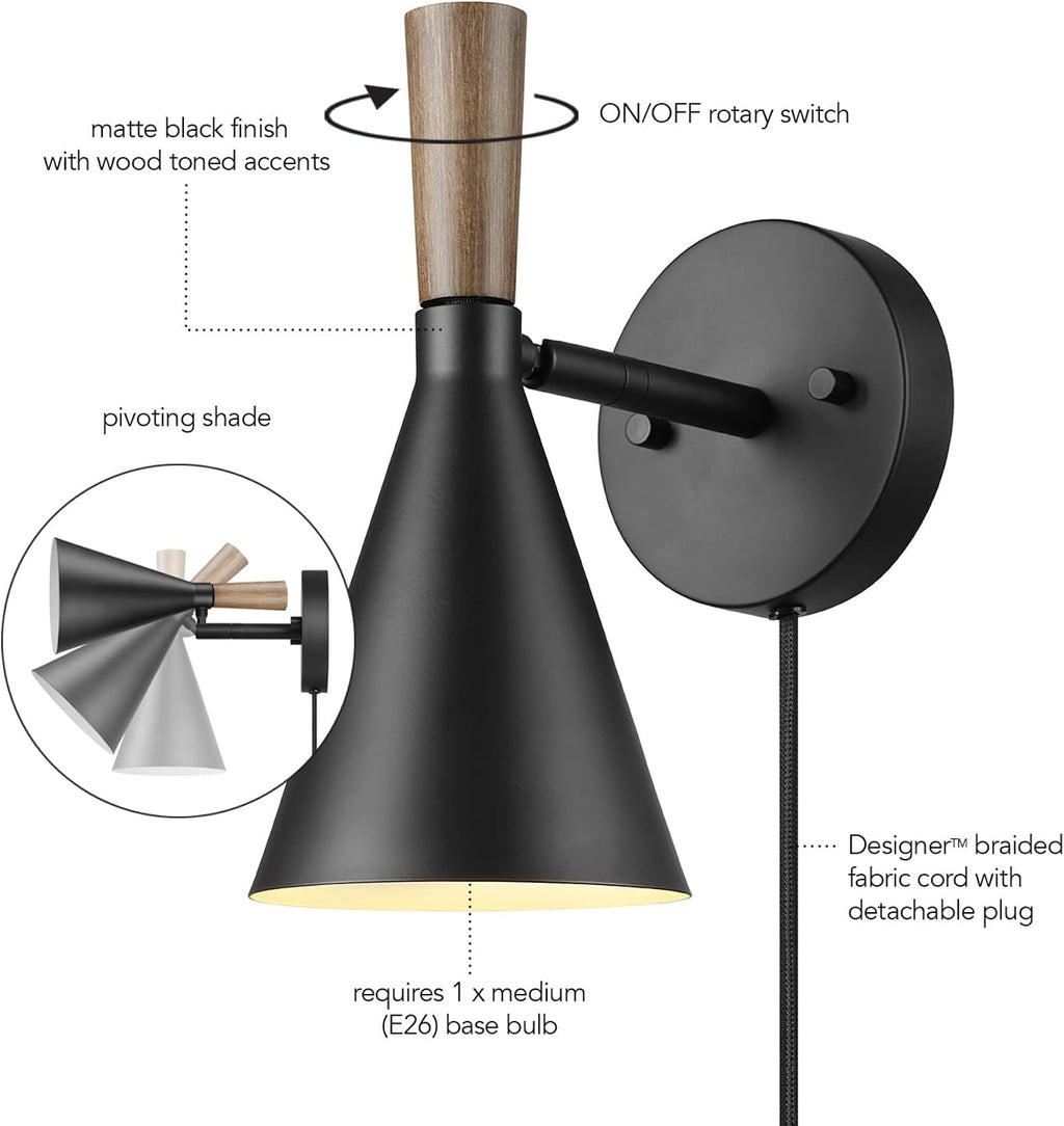 Electric Matte Black Wall Sconce