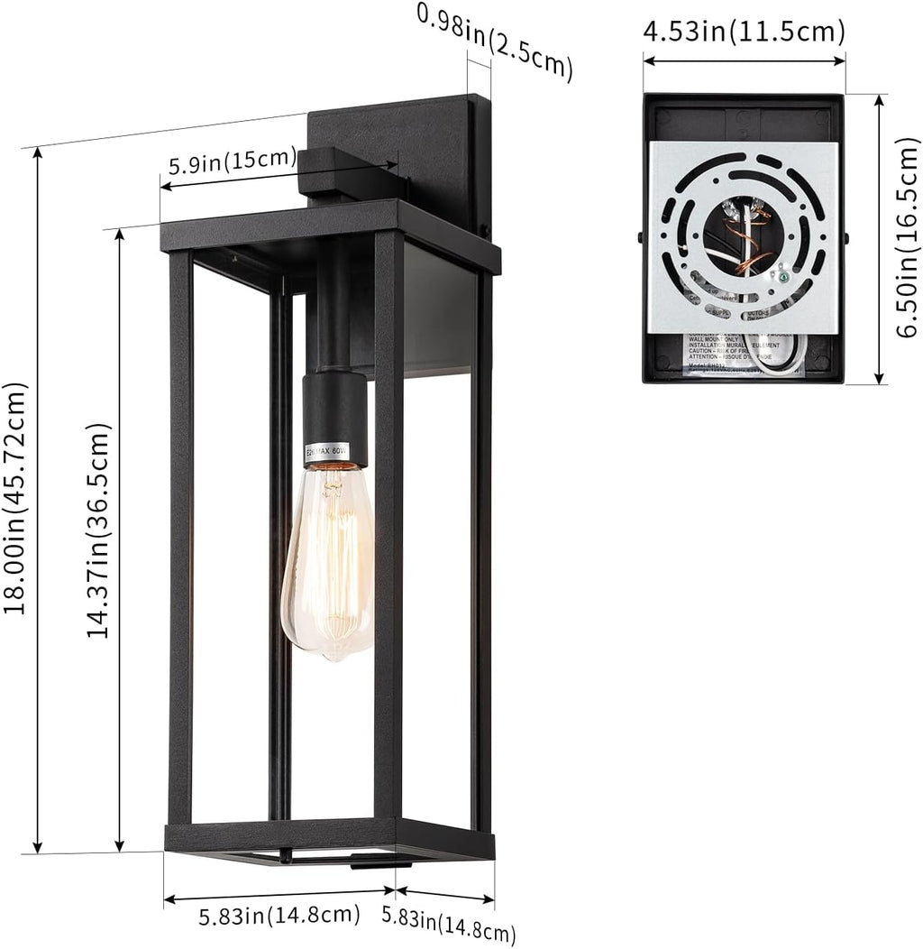 Black Outdoor Wall Sconce