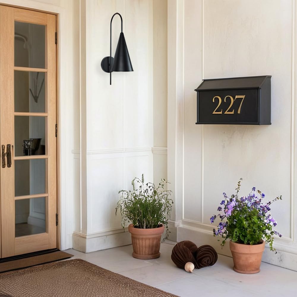 Modern Black Conical Wall Sconce