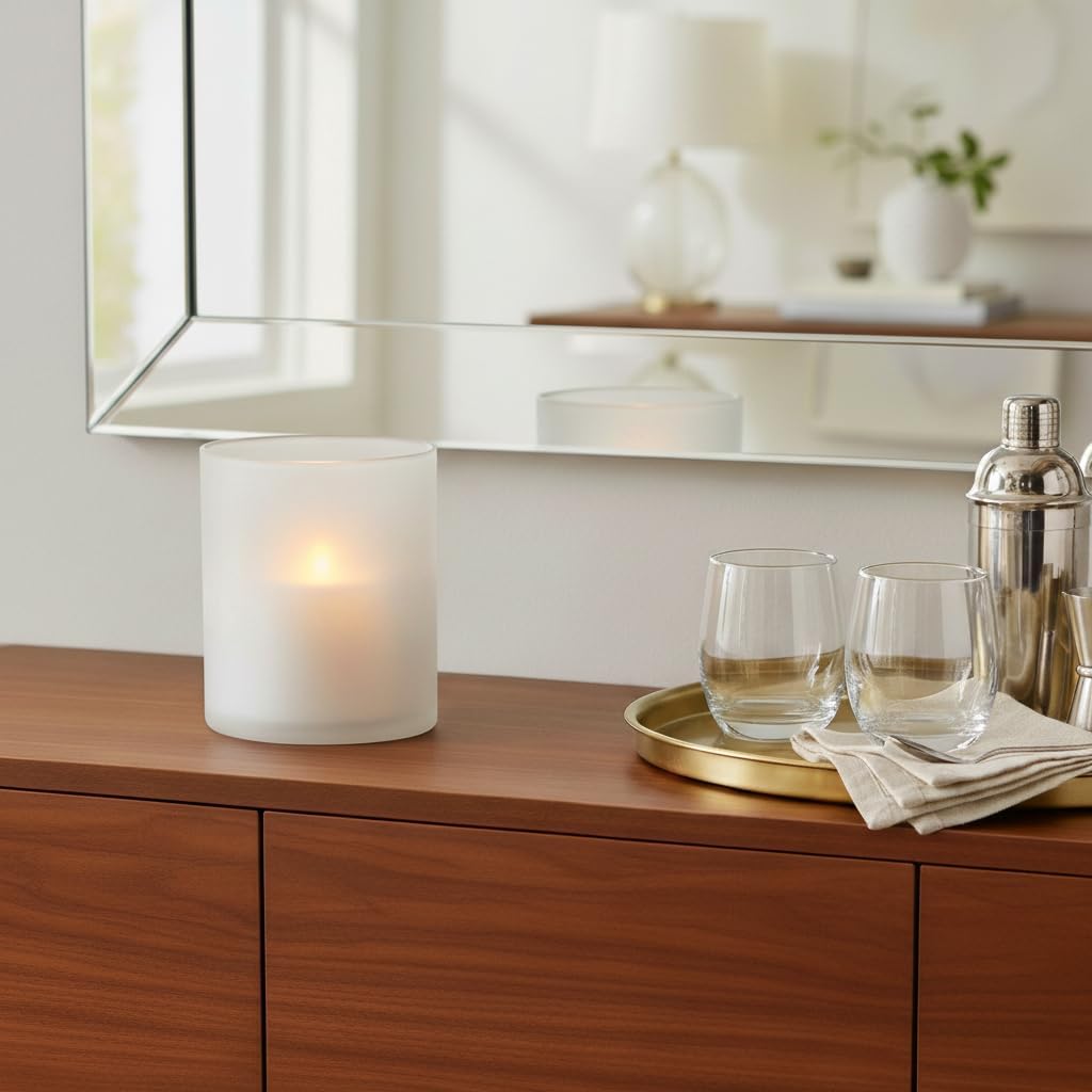Frosted Base Glass Hurricane Holders