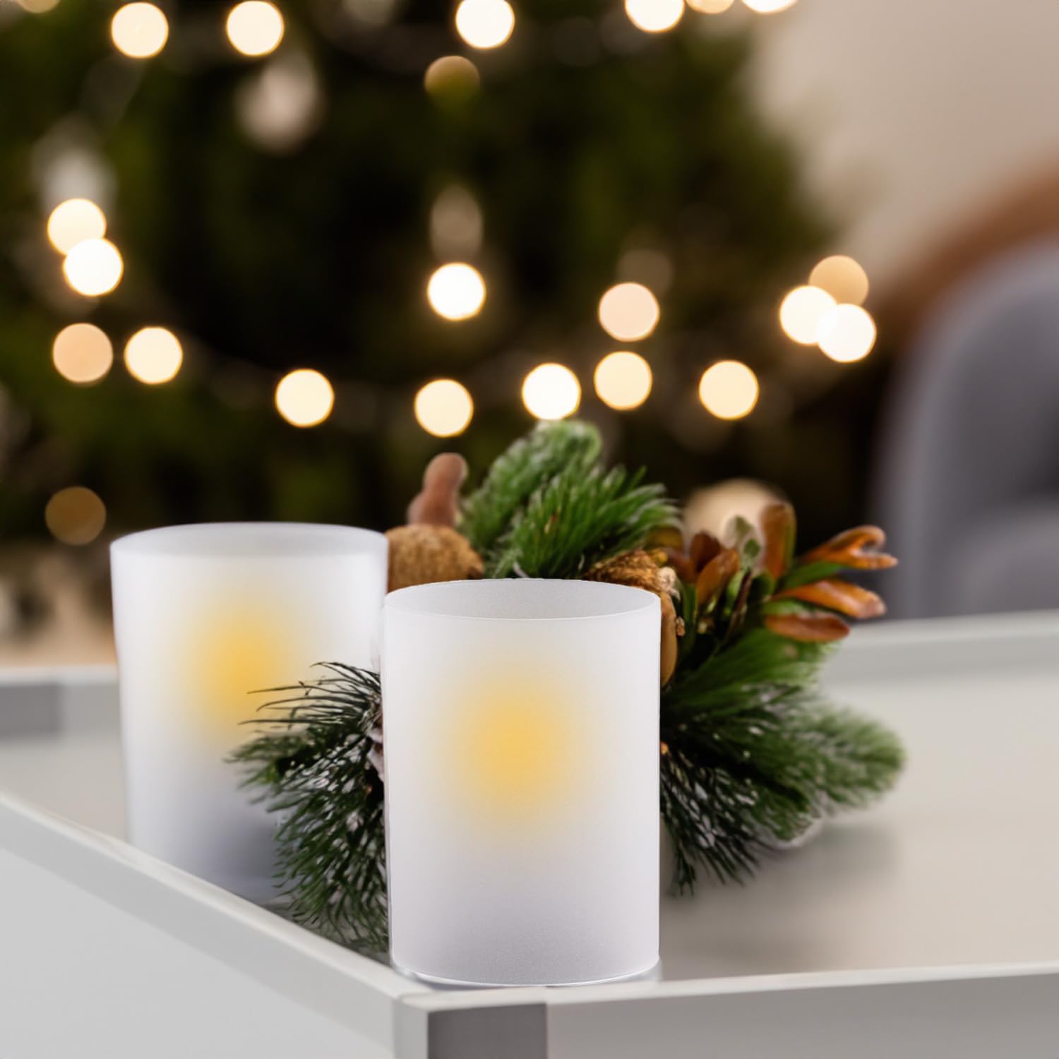 Open-End Frosted Glass Candle Sleeves