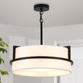 White Linen 3-Light Drum Chandelier