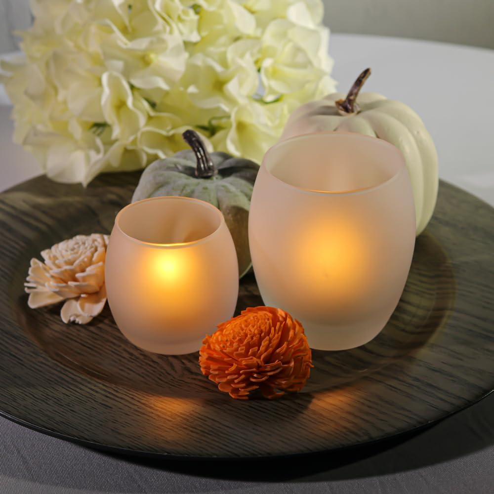 Frosted Hurricane Candle Holders
