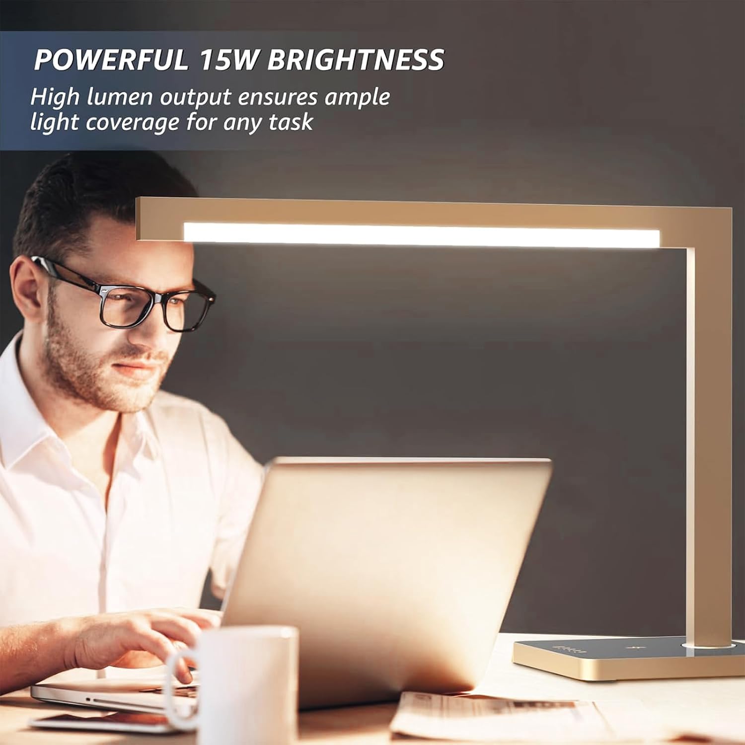 LED Desk Lamp With Type-C Charging Station