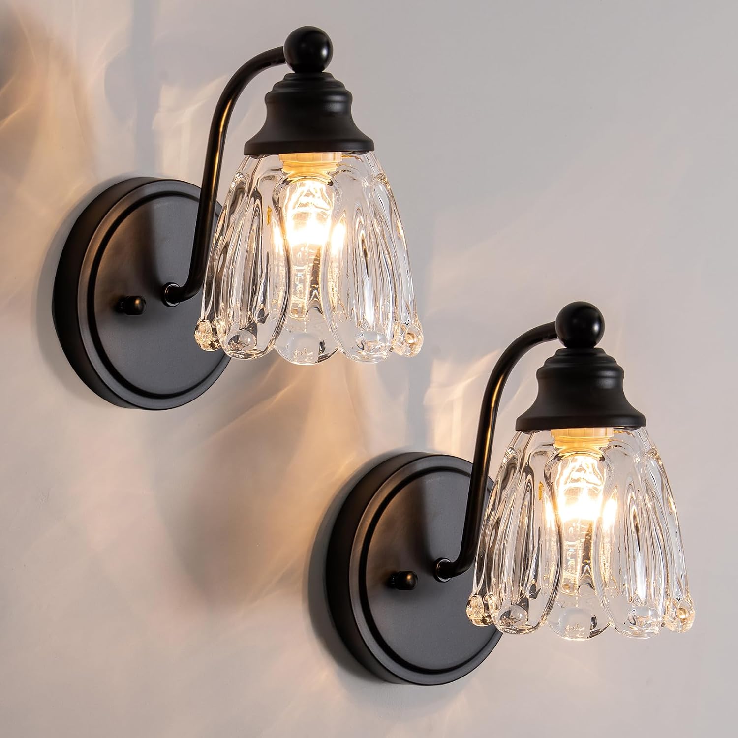 Black Glass Wall Sconces