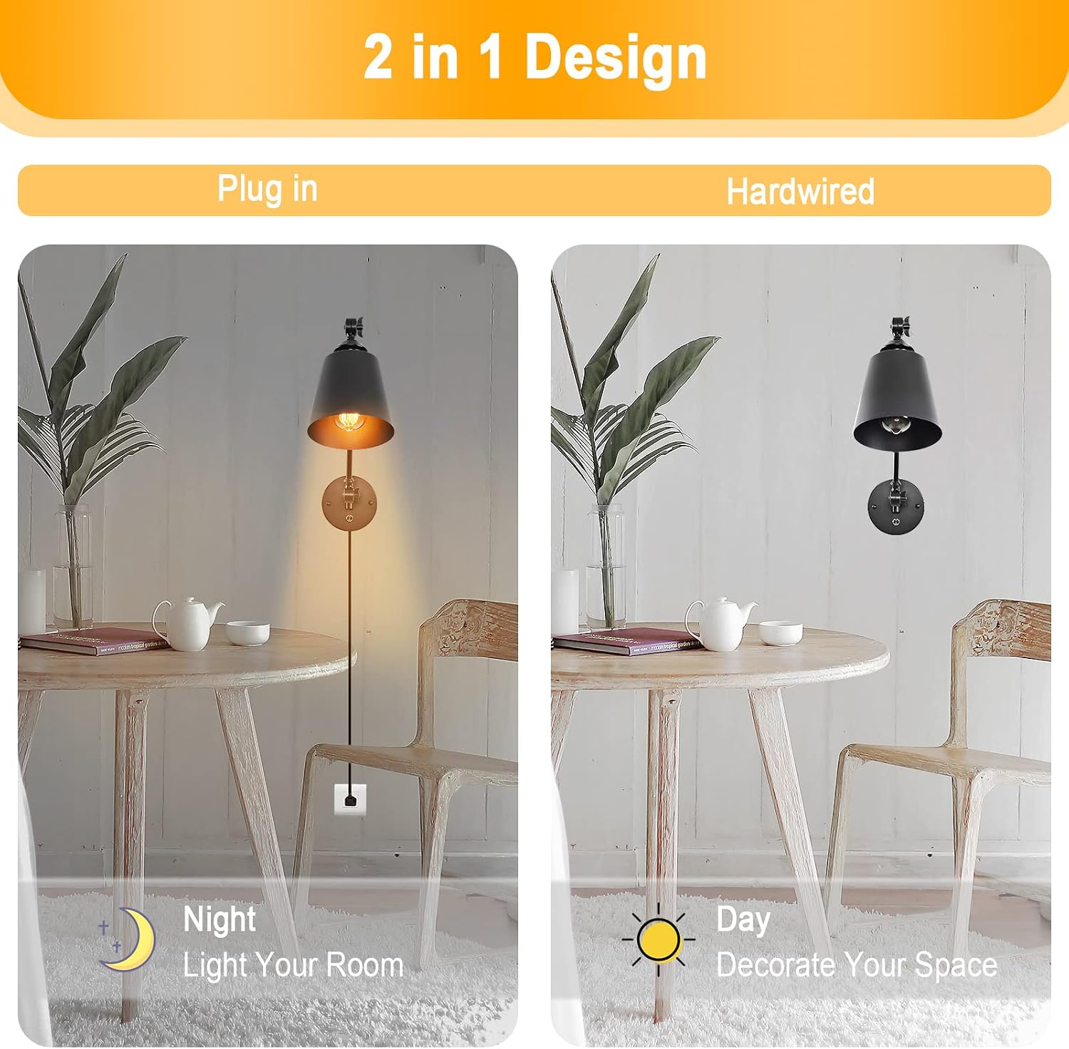 Black Swing Arm Wall Lamps