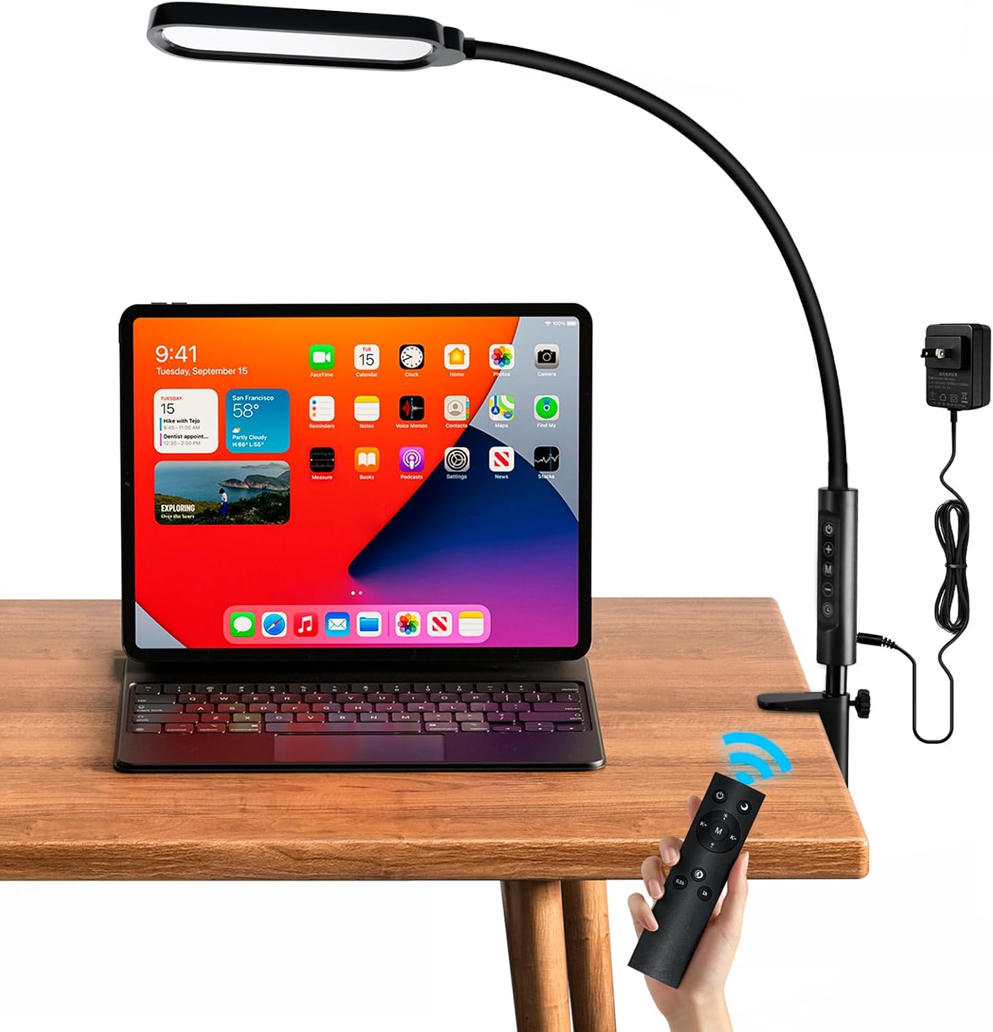 18W Remote LED Clamp Desk Lamp