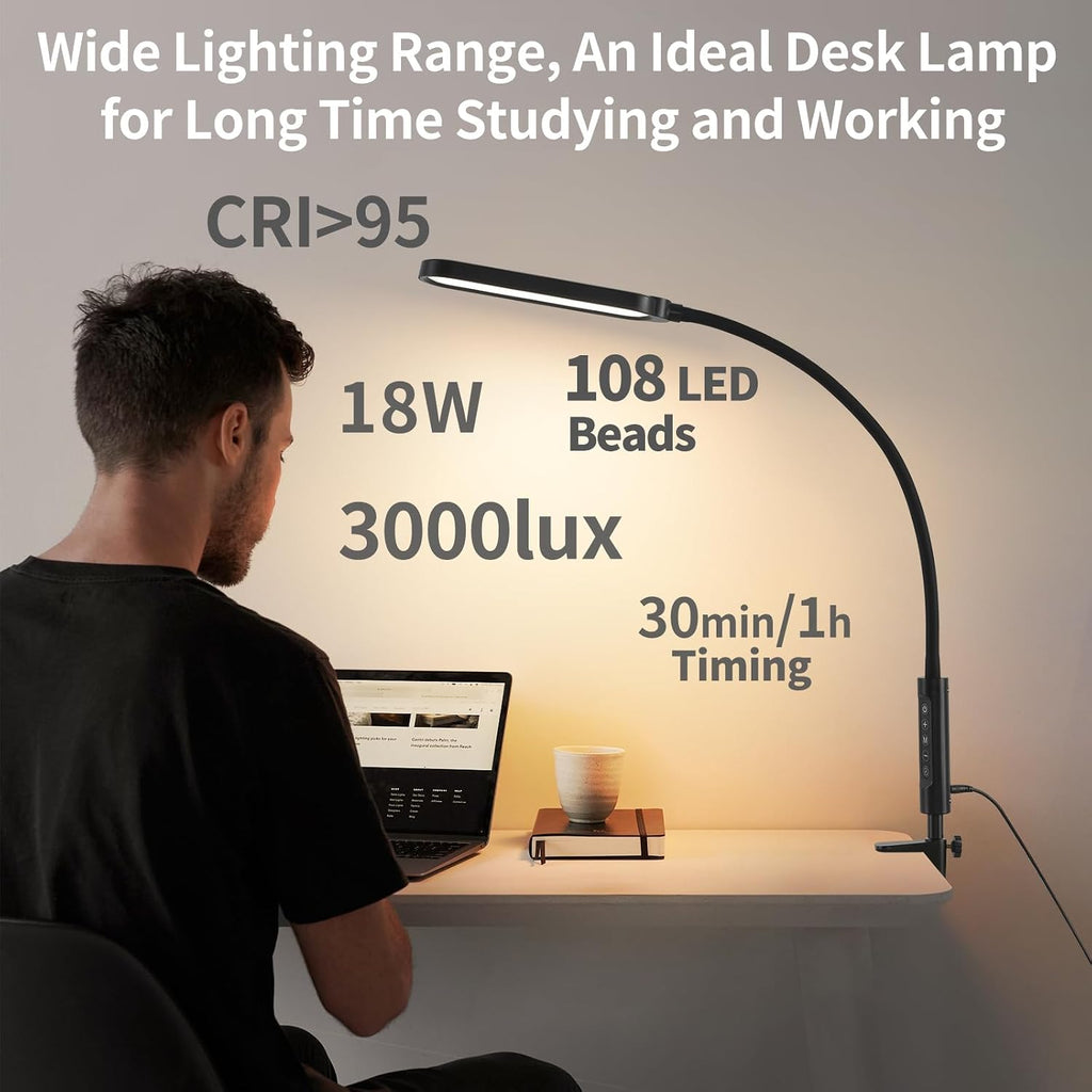 18W Remote LED Clamp Desk Lamp