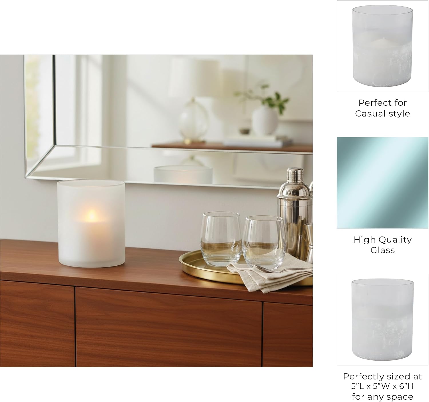 Frosted Base Glass Hurricane Holders
