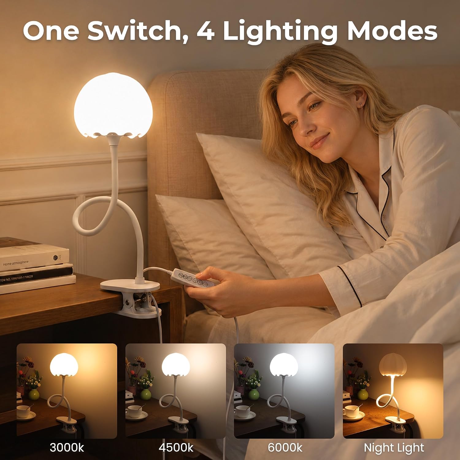 Flower Clip On Reading Lamp