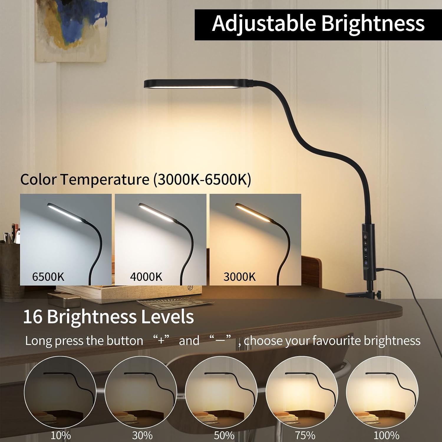18W Remote LED Clamp Desk Lamp