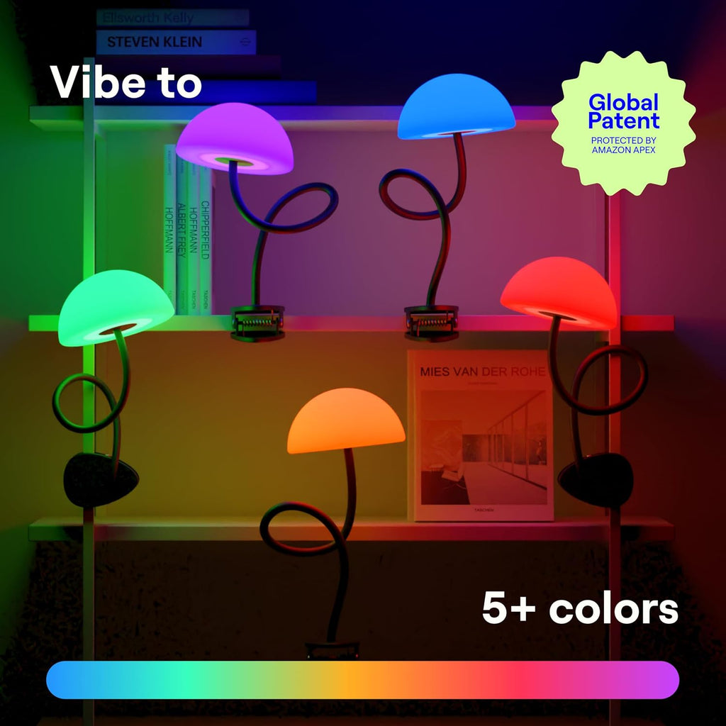 White Multicolor Clip On Reading Lamp