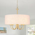 Gold Farmhouse 5-Light Drum Chandelier