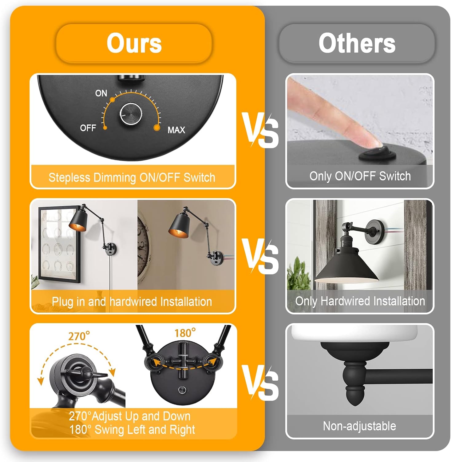 Black Swing Arm Wall Lamps