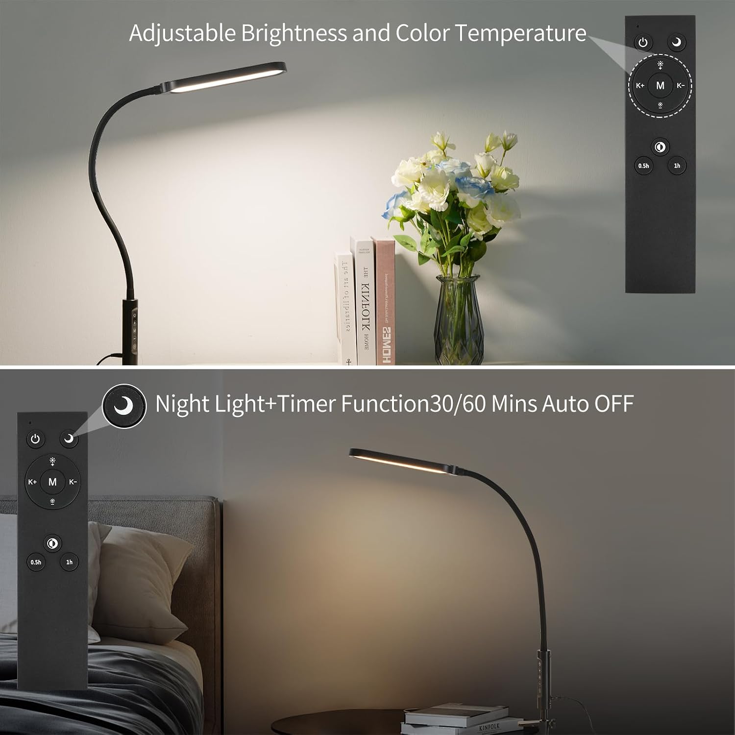 18W Remote LED Clamp Desk Lamp