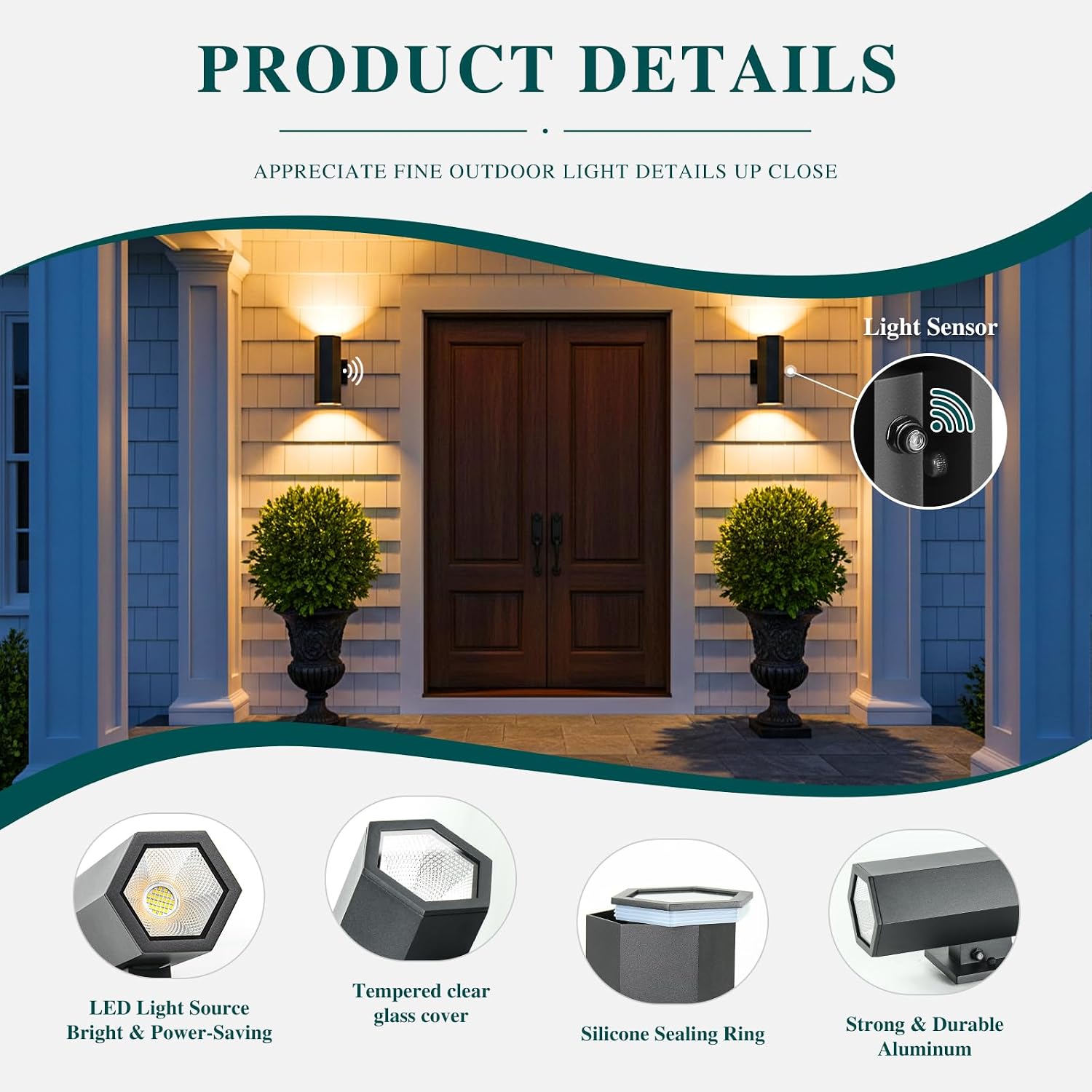 Black LED Outdoor Wall Sconces