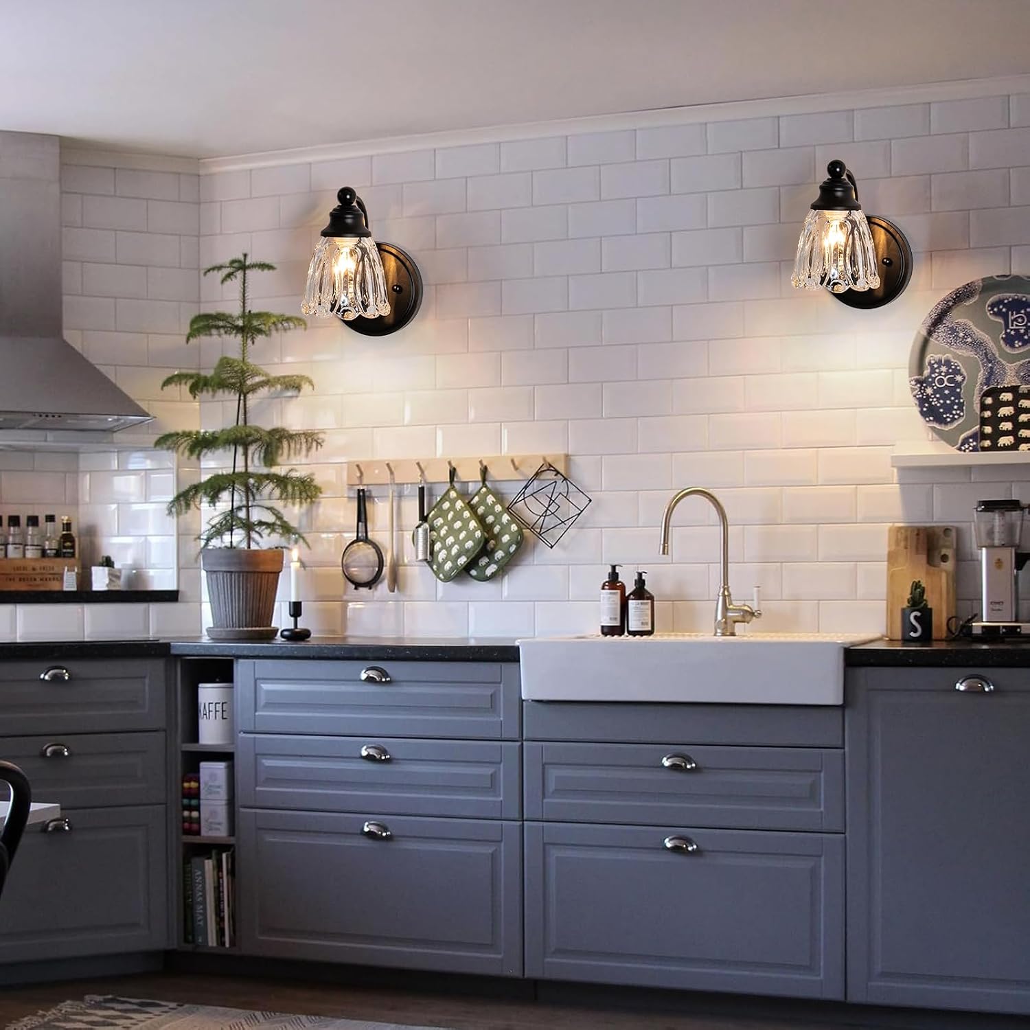 Black Glass Wall Sconces