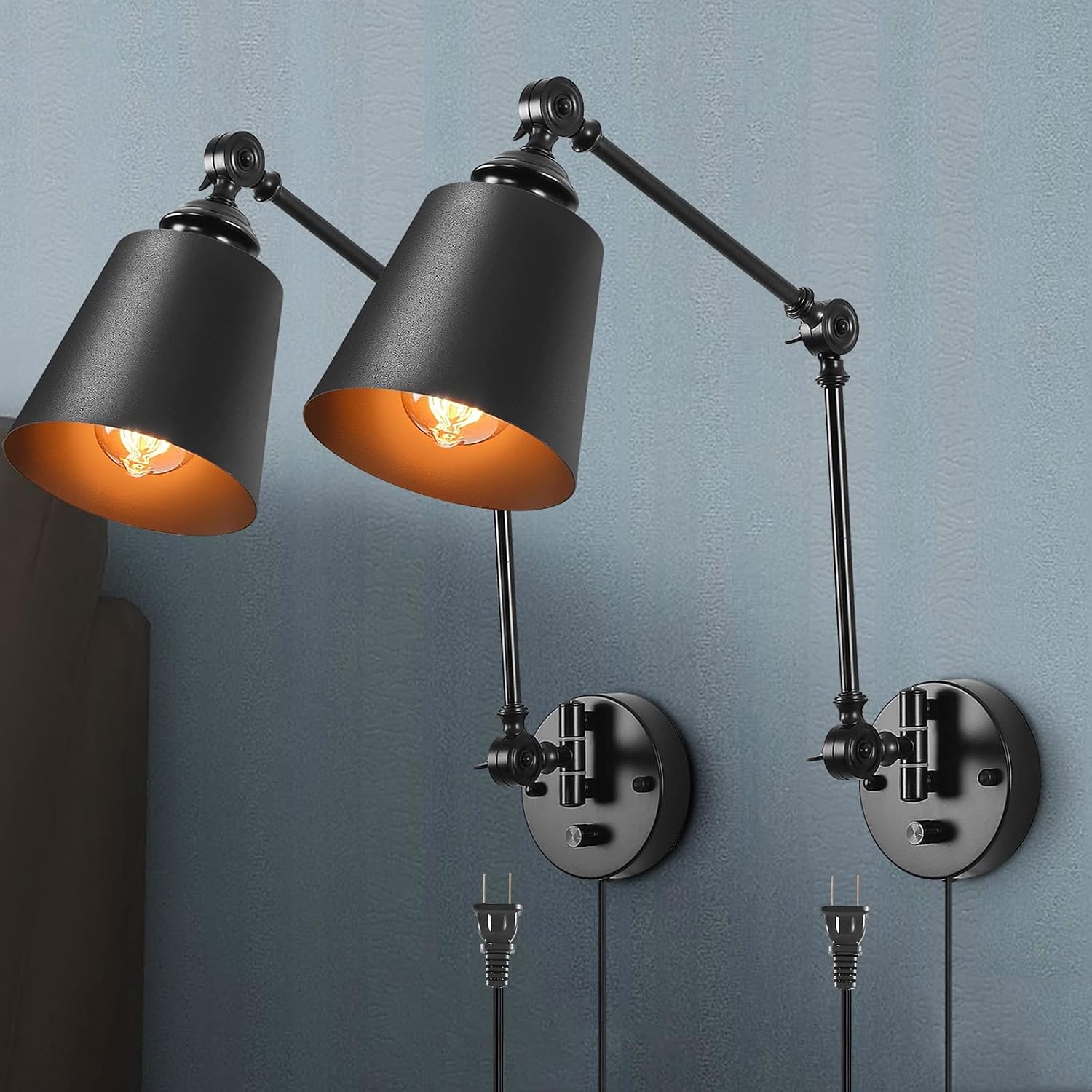 Black Swing Arm Wall Lamps