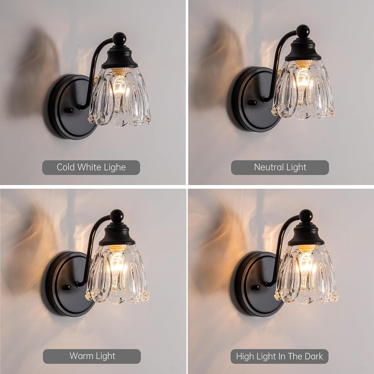 Black Glass Wall Sconces