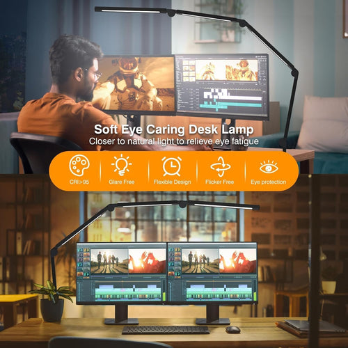 Adjustable Swing Arm Clamp LED Desk Lamp