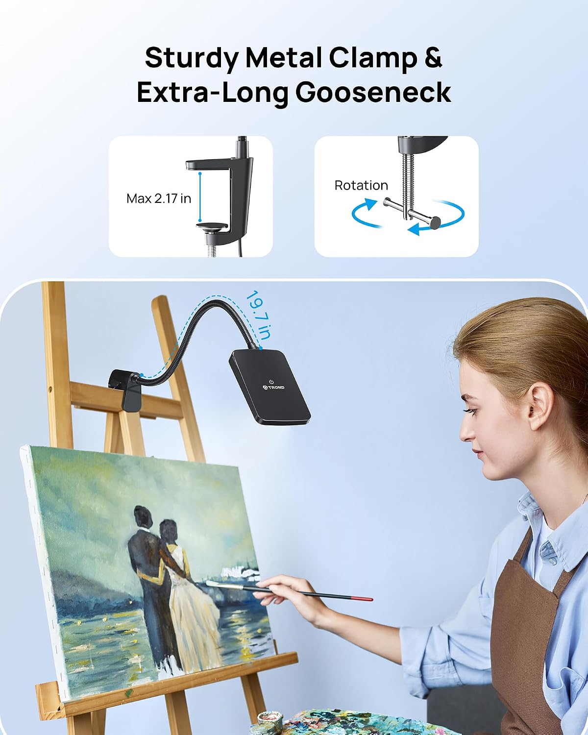 Long Gooseneck 1000LM Clamp Desk Lamp