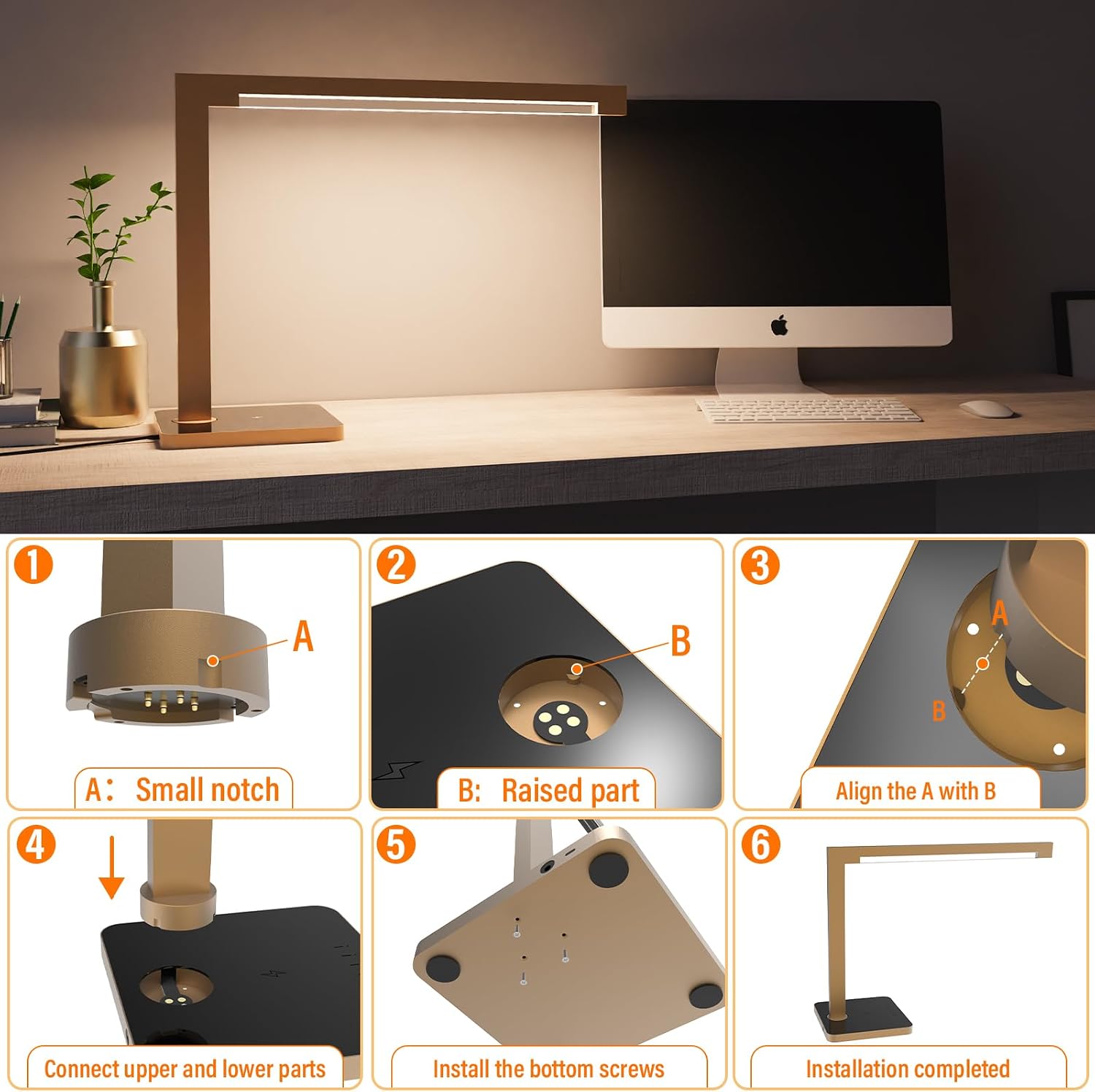 LED Desk Lamp With Type-C Charging Station
