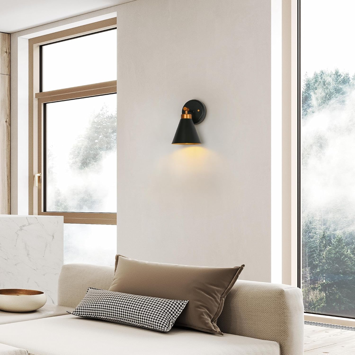Black Gold Modern Wall Sconce