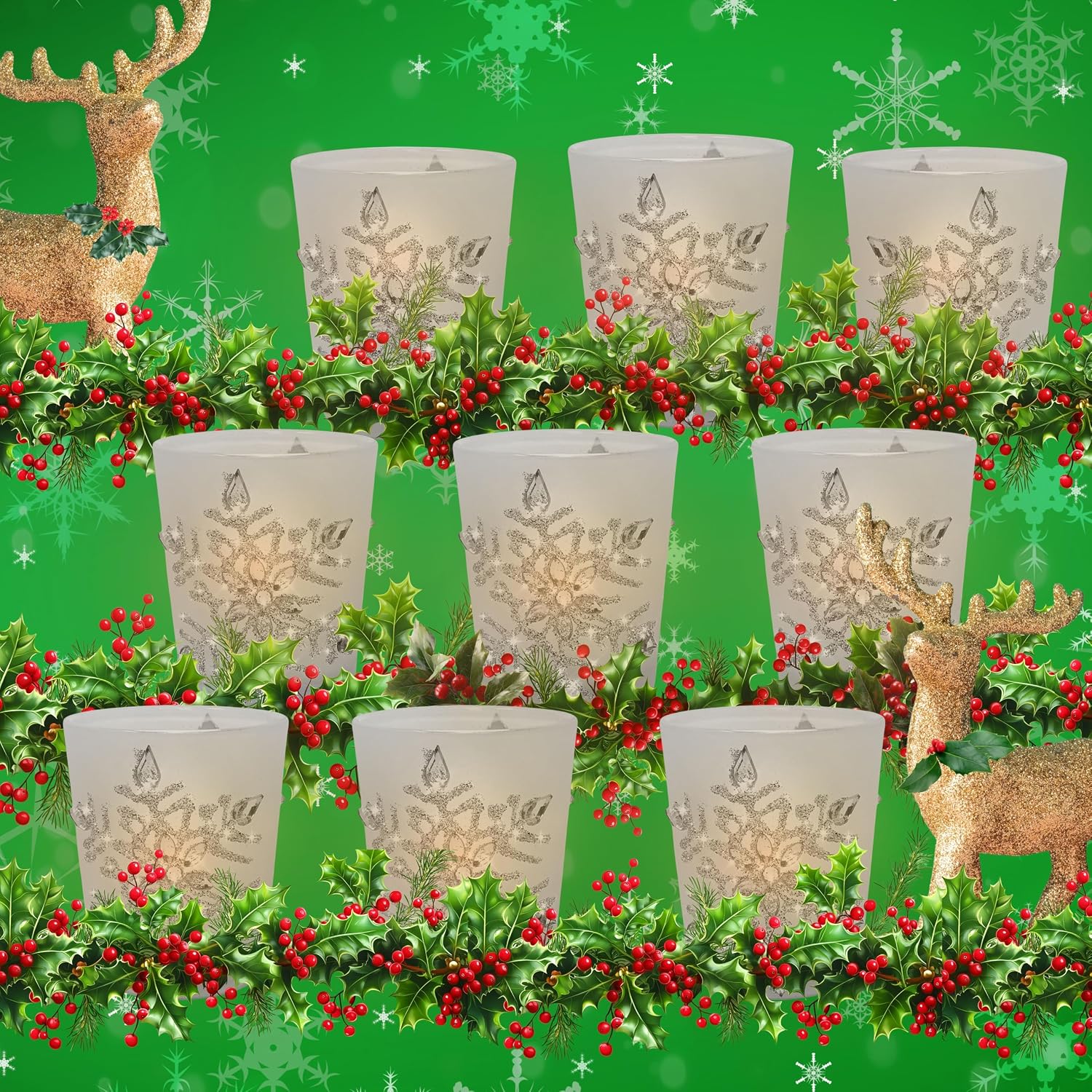 Frosted Glass LED Candle Holders